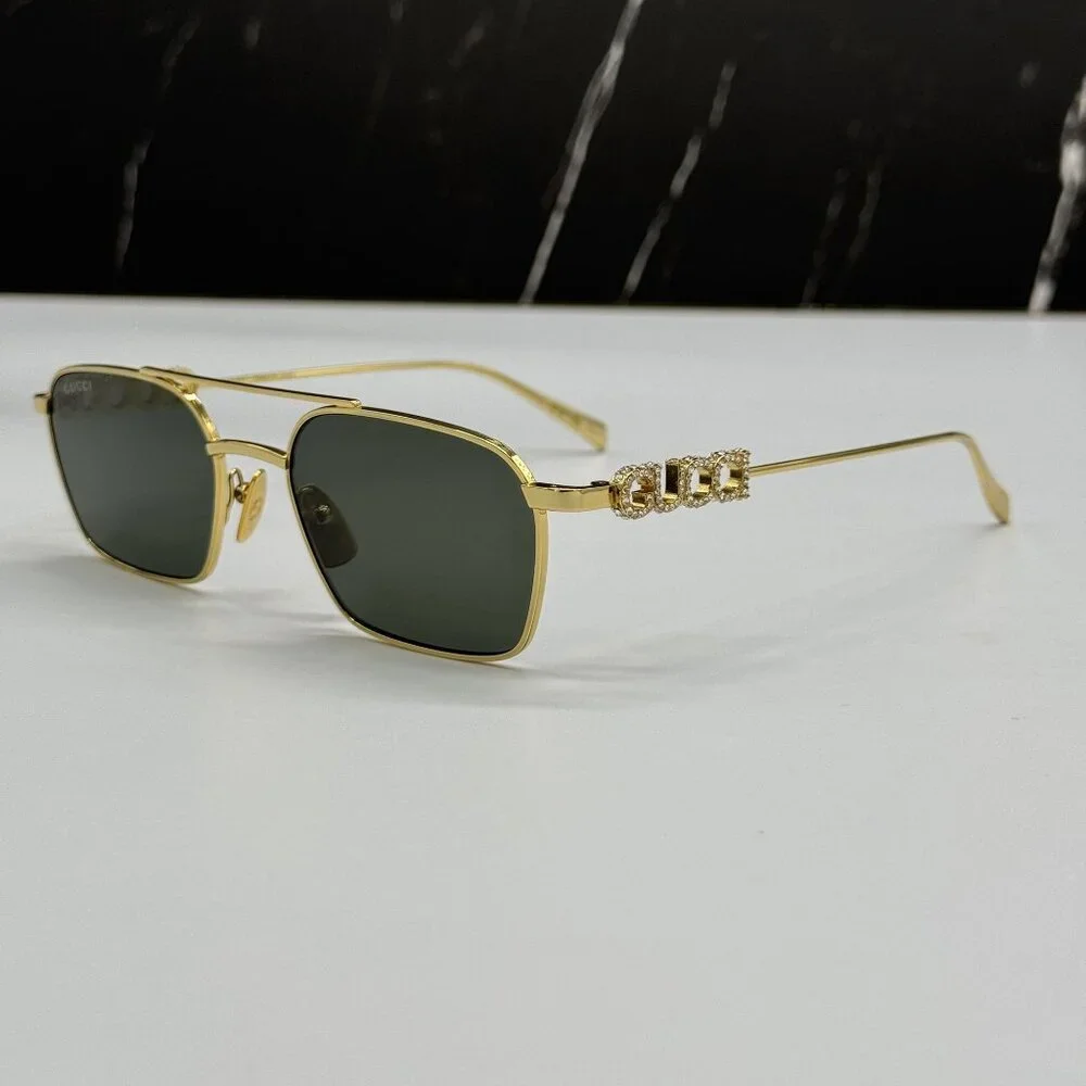 NEW GUCCI SUNGLASSES GOLD UNISEX EYEWEAR GUCCI GG1804S 001